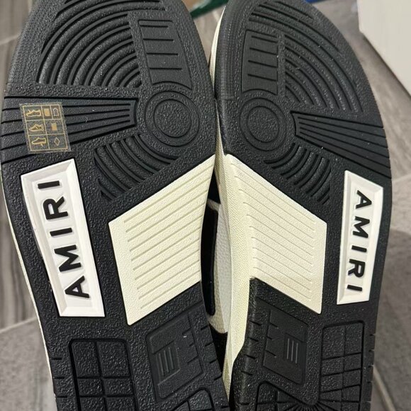 AMIRI White & Black Shimmer Skel Top Low Sneakers - Picture 4 of 6